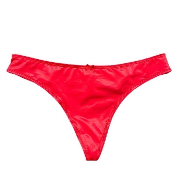 Victorias Secret Dream Angels Sexy Strappy soft Satin Thong V String Red XLarge - Picture 3 of 7